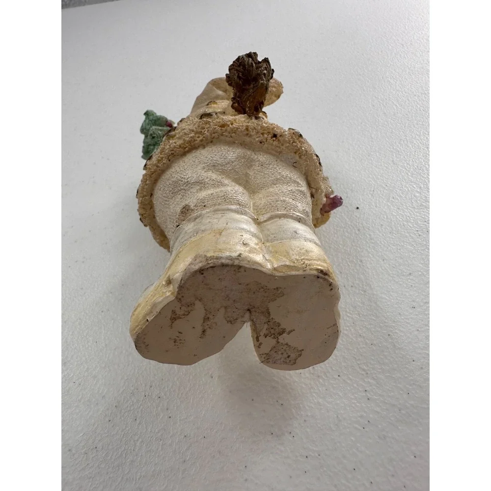 Vintage Ceramic Santa Claus Figurine With Tree &‎ Gift Bag 6